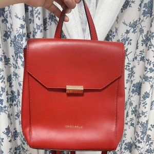 Coccinelle LEATHER  RED BACKPACK